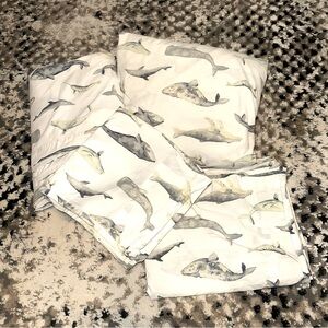 Pottery Barn Whales Sea Pod King Size Sheets